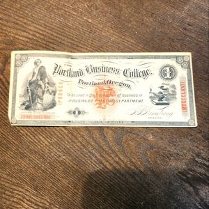 Portland Bussiness College 1 dollar bill